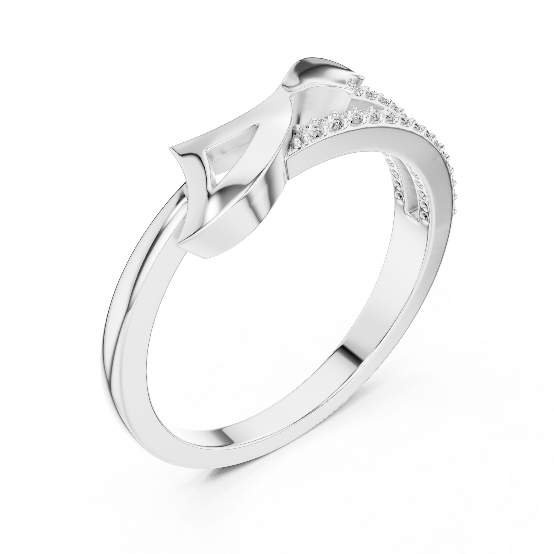 Round Side Stone Lab Grown Diamond Ring