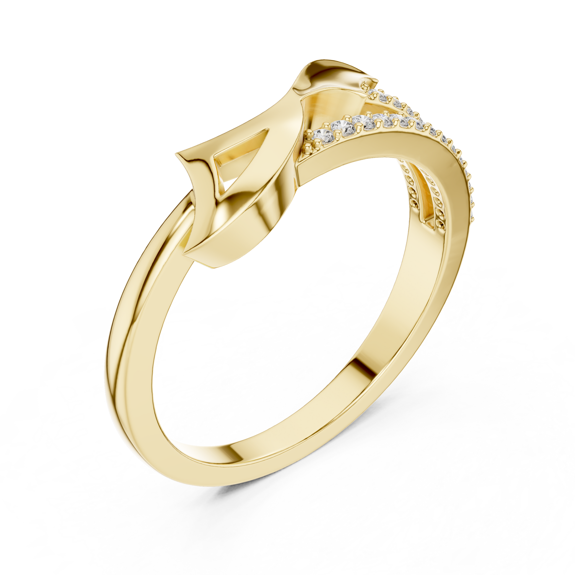 Round Side Stone Lab Grown Diamond Ring