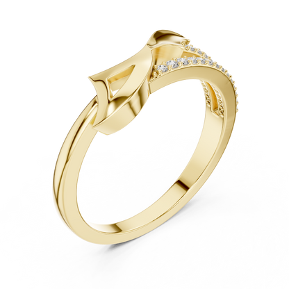 Round Side Stone Lab Grown Diamond Ring