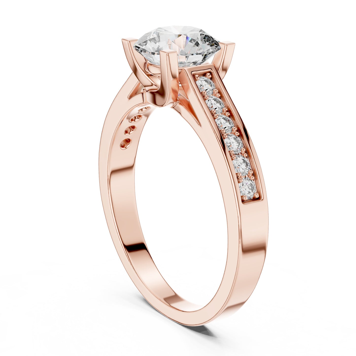 Round Pave Lab Grown Diamond Ring
