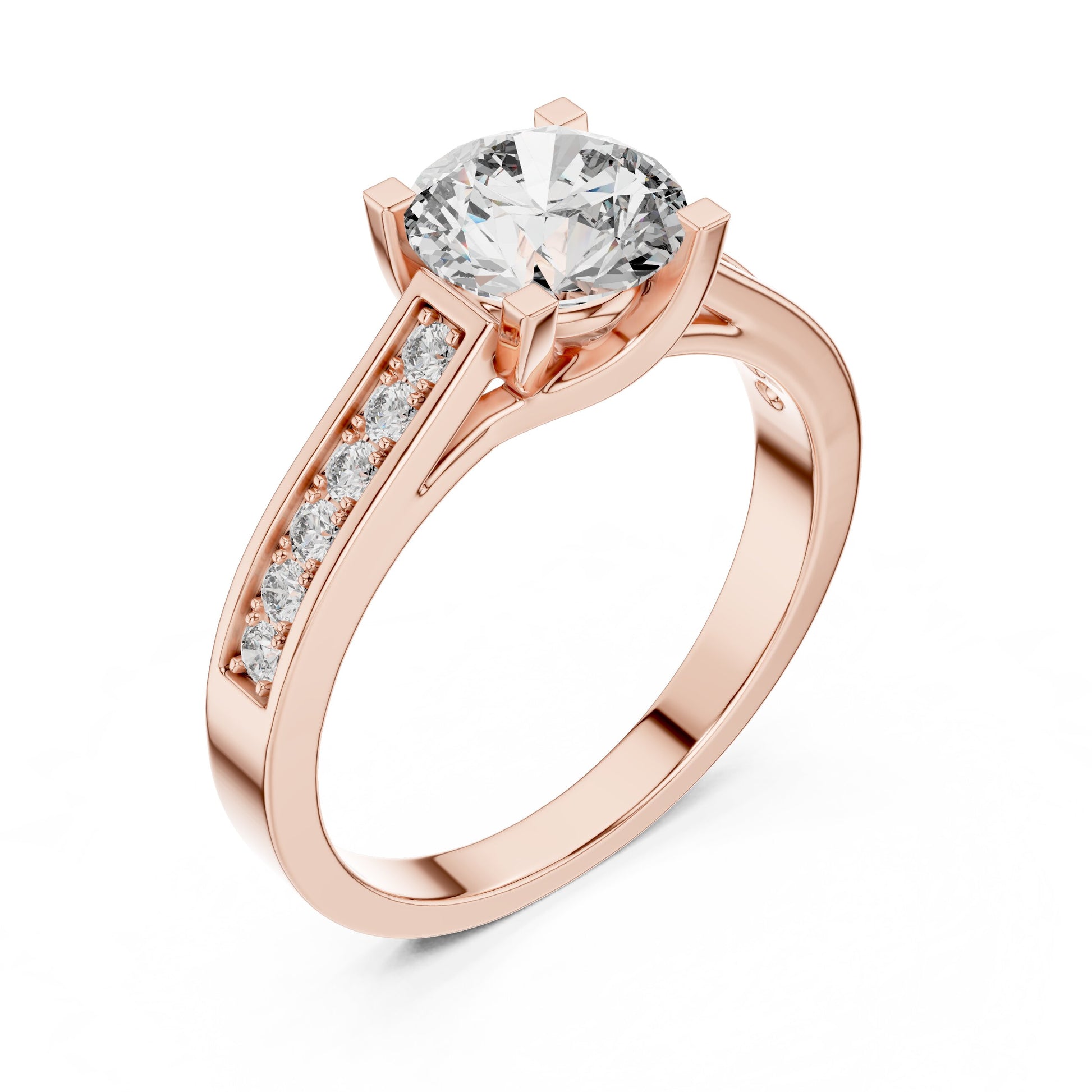 Round Pave Lab Grown Diamond Ring