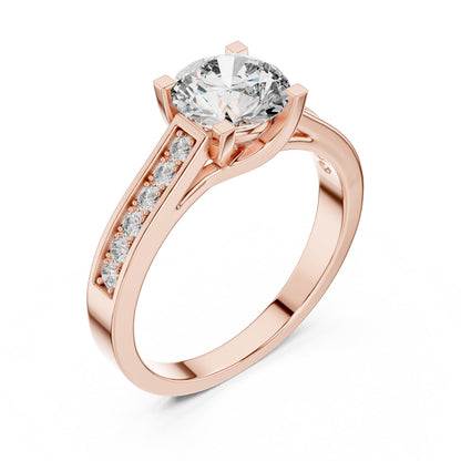 Round Pave Lab Grown Diamond Ring