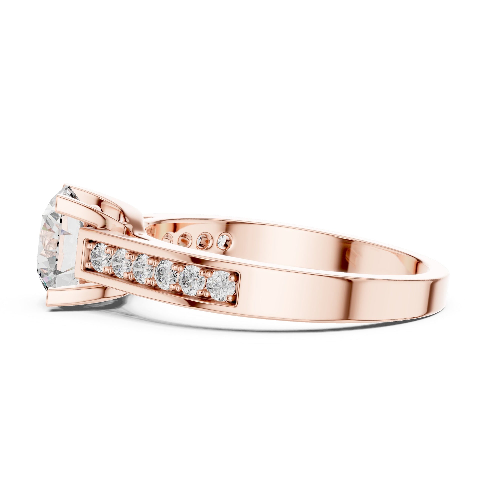 Round Pave Lab Grown Diamond Ring
