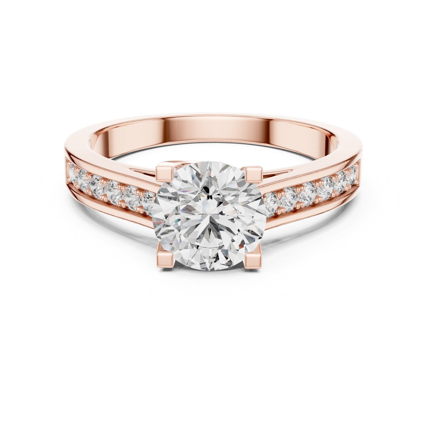 Round Pave Lab Grown Diamond Ring