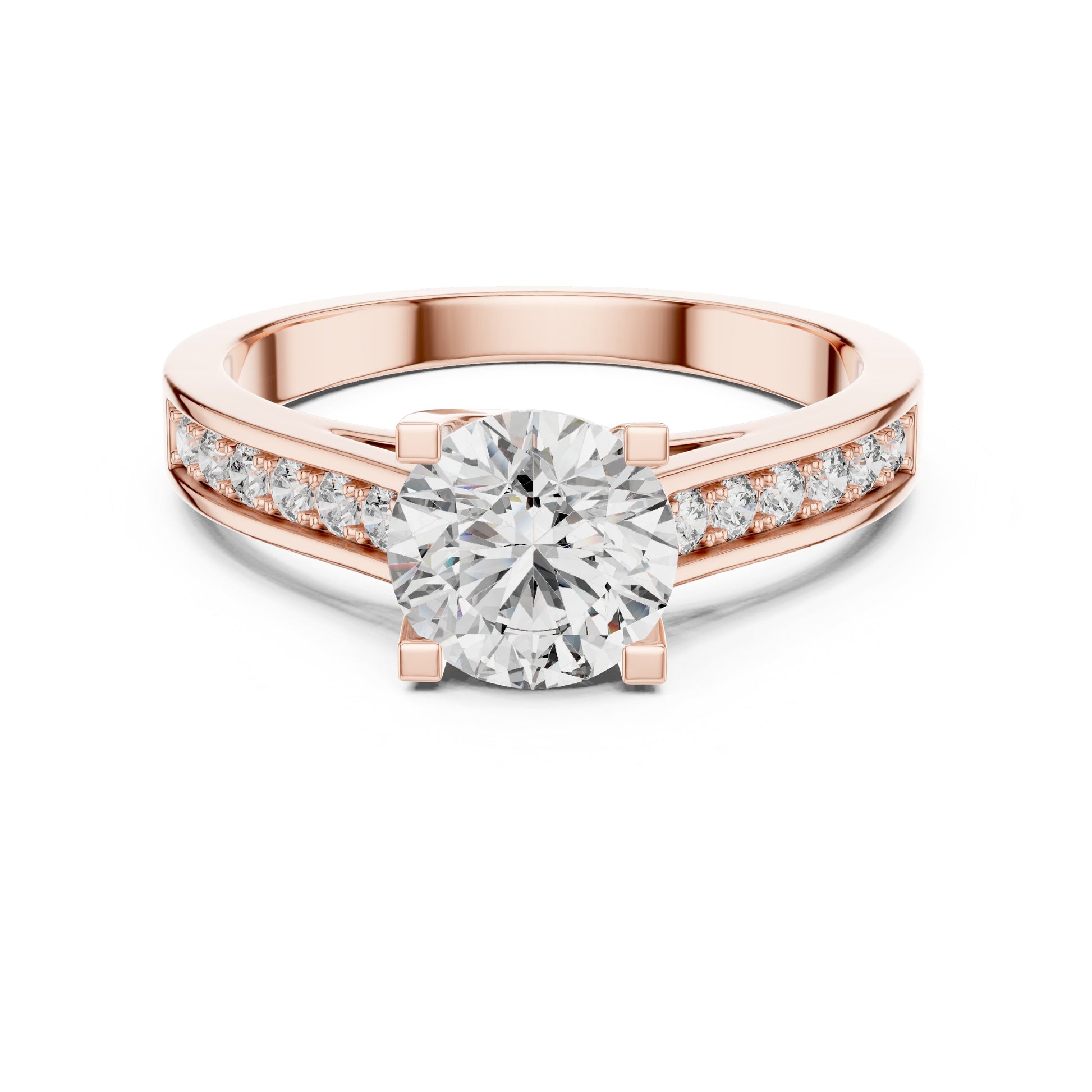 Round Pave Lab Grown Diamond Ring