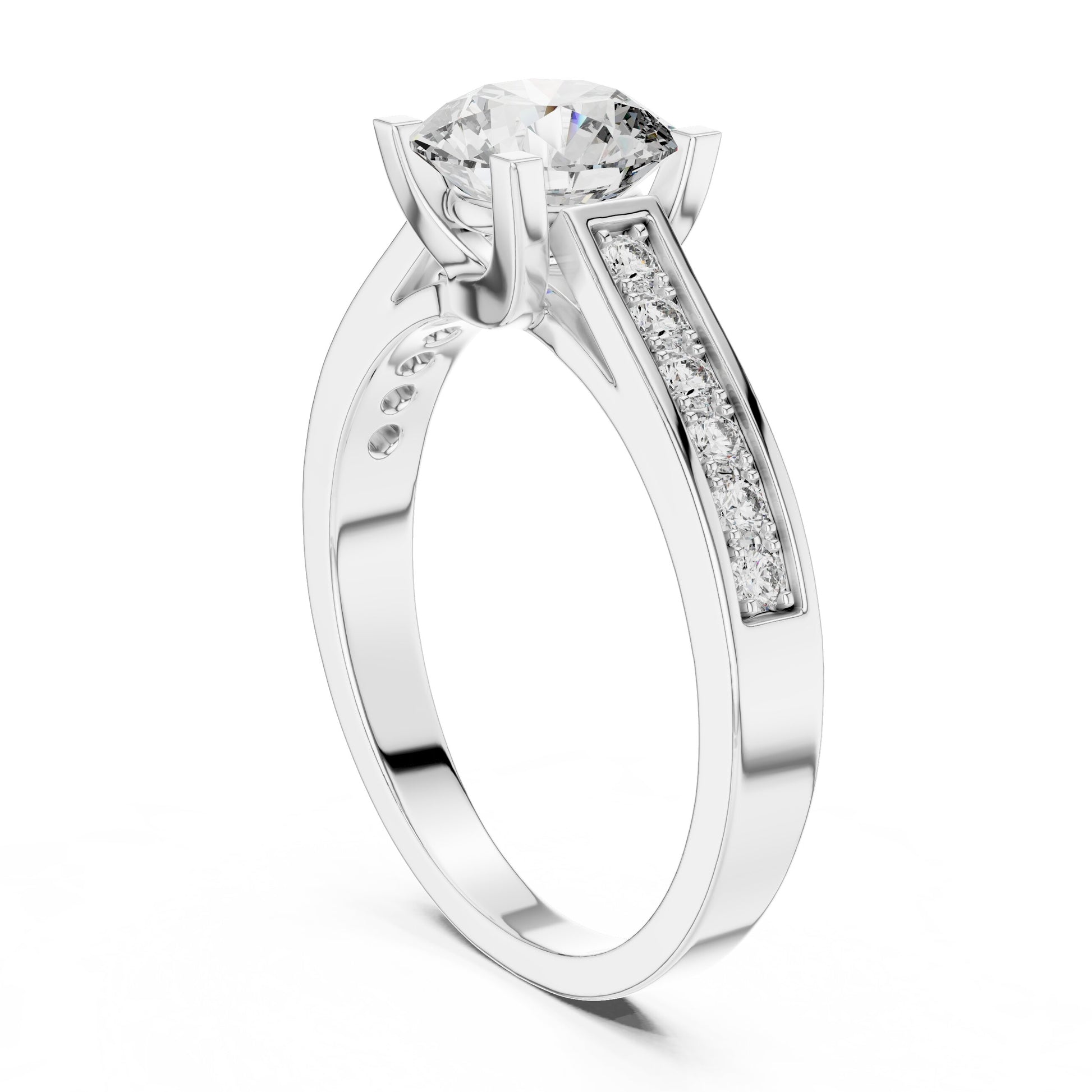 Round Pave Lab Grown Diamond Ring