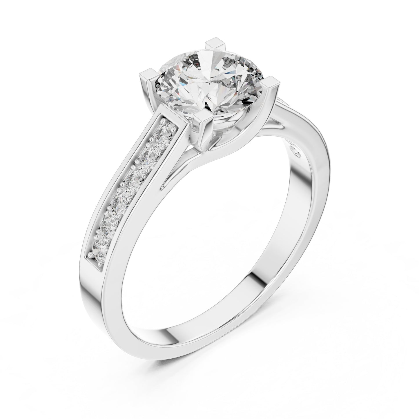 Round Pave Lab Grown Diamond Ring