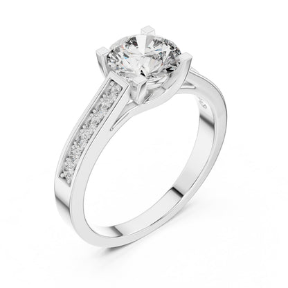 Round Pave Lab Grown Diamond Ring