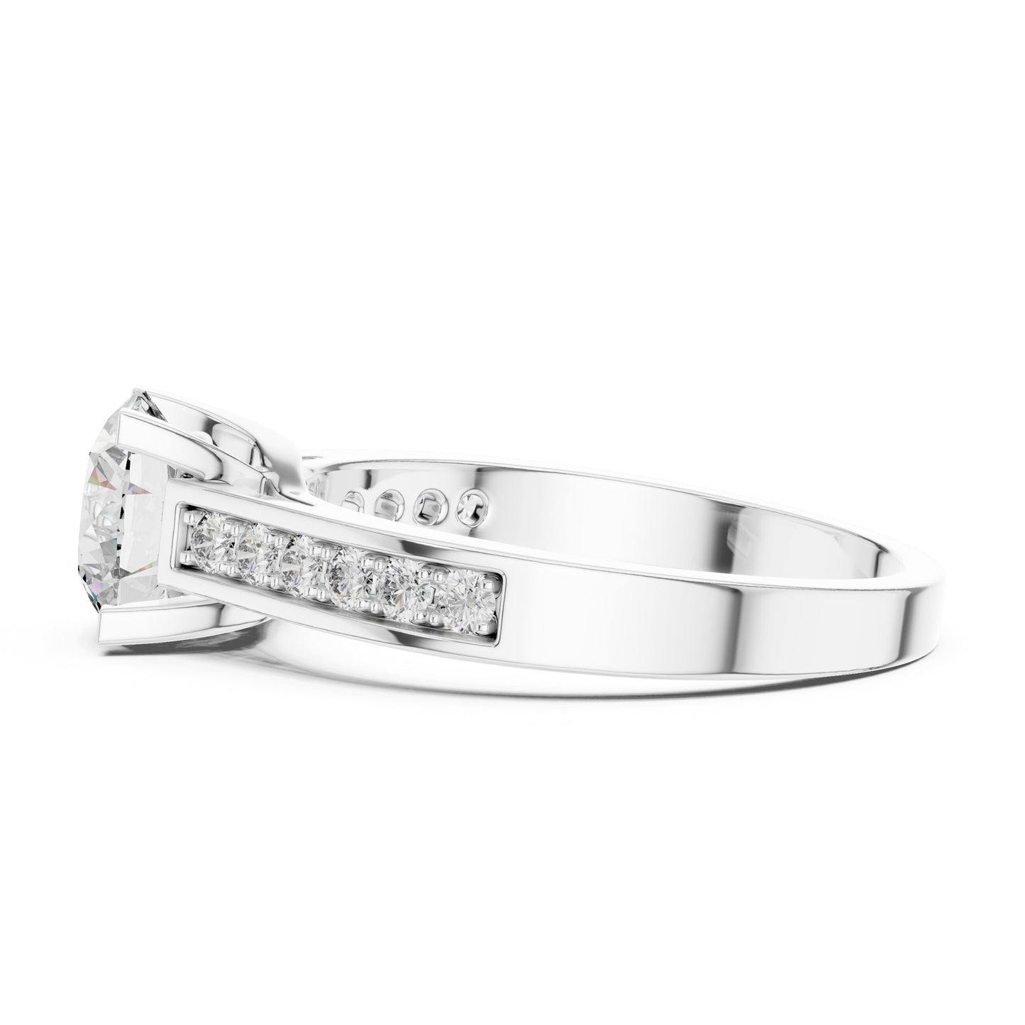 Round Pave Lab Grown Diamond Ring