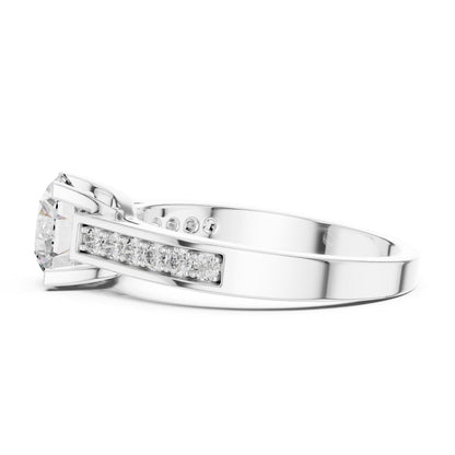 Round Pave Lab Grown Diamond Ring