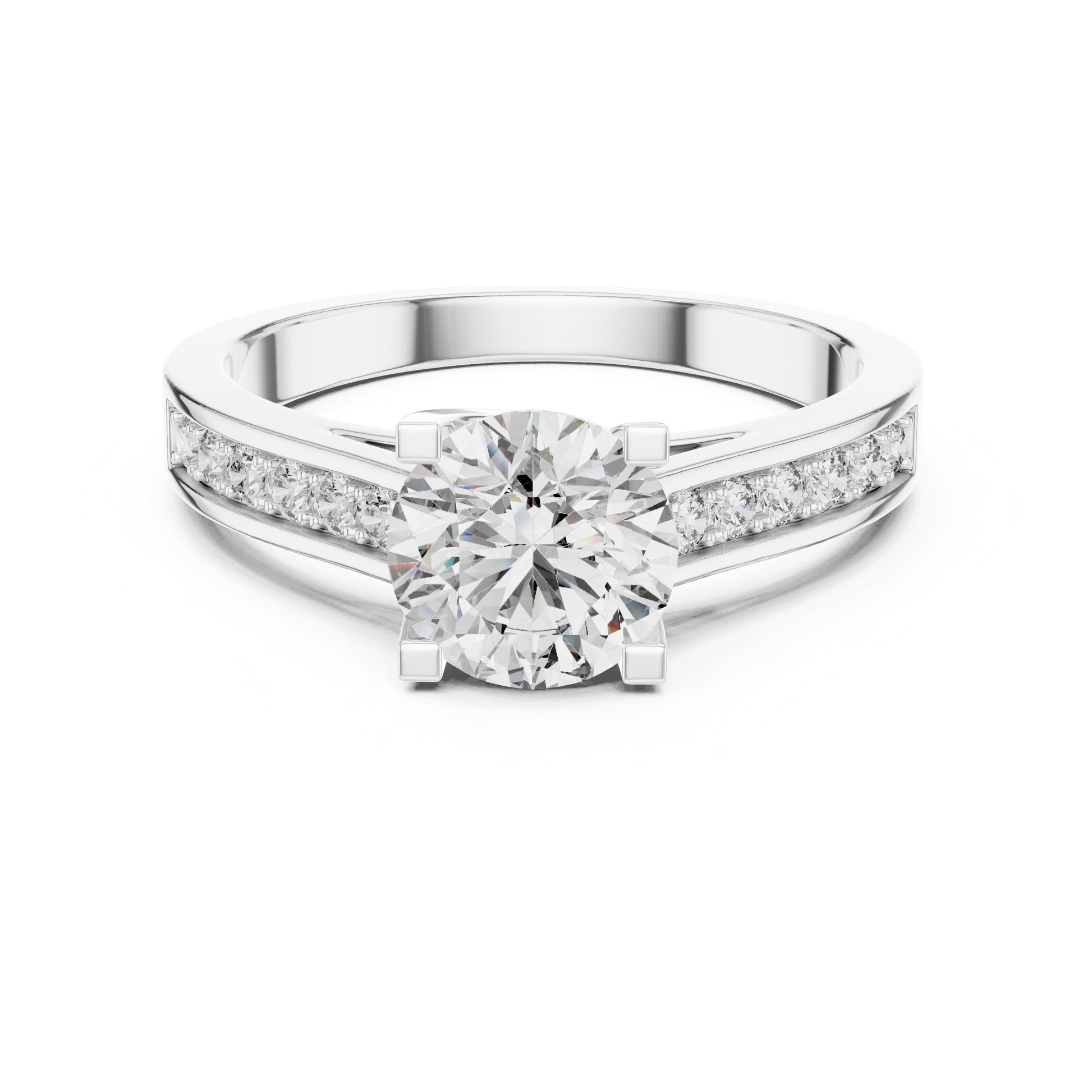Round Pave Lab Grown Diamond Ring