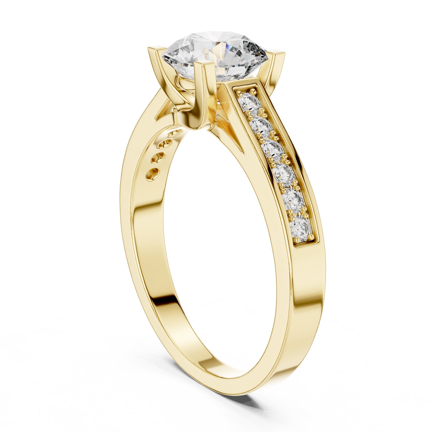 Round Pave Lab Grown Diamond Ring