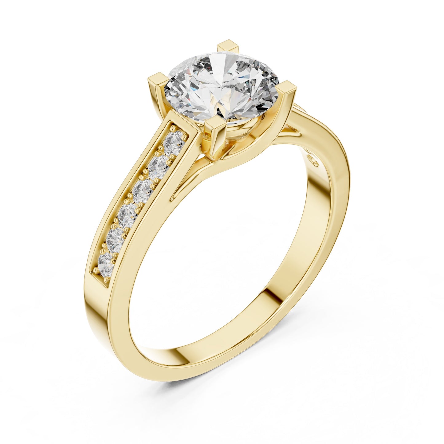 Round Pave Lab Grown Diamond Ring
