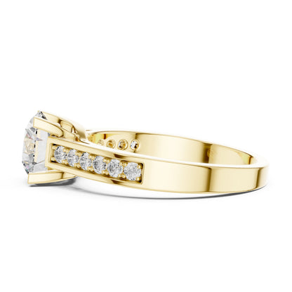 Round Pave Lab Grown Diamond Ring