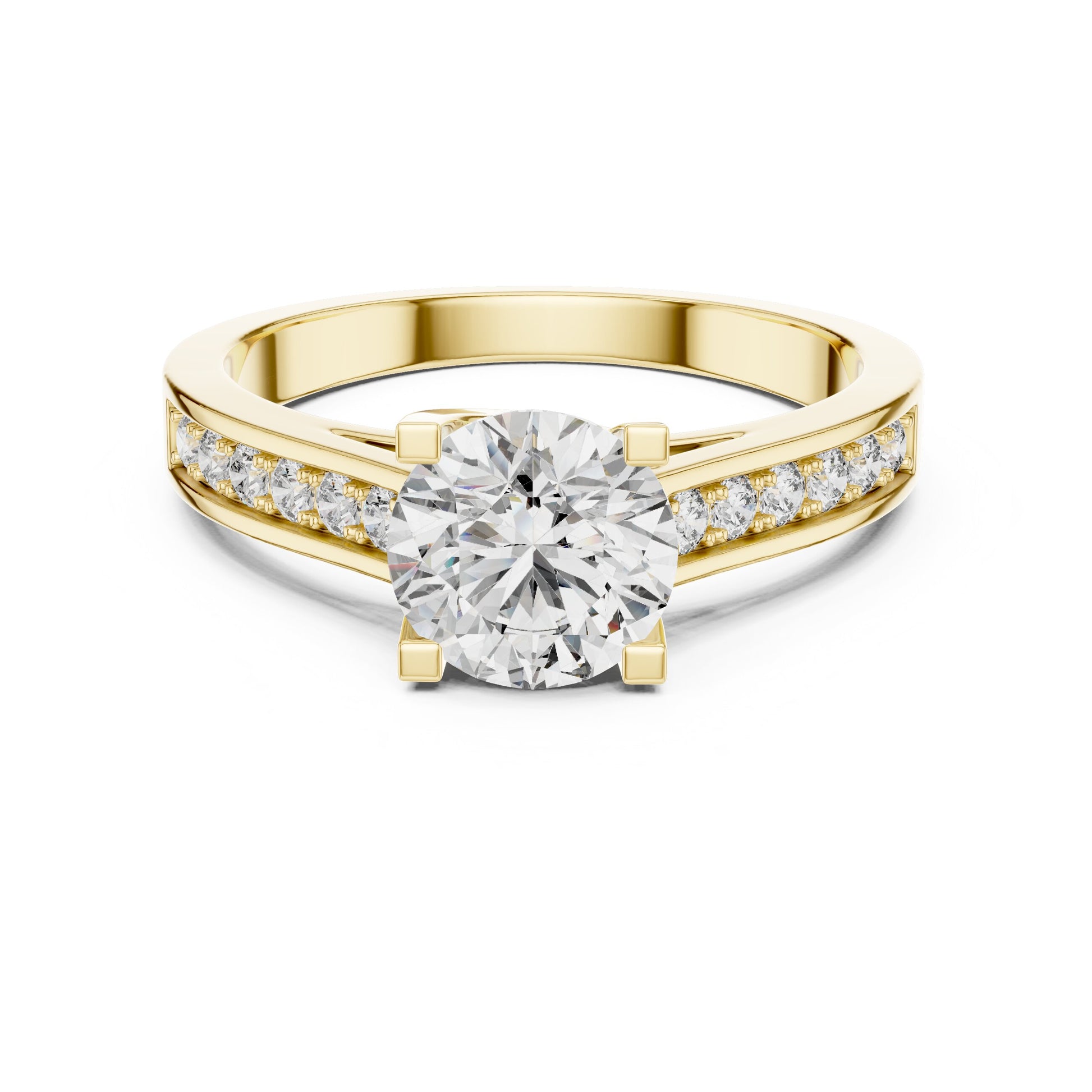 Round Pave Lab Grown Diamond Ring