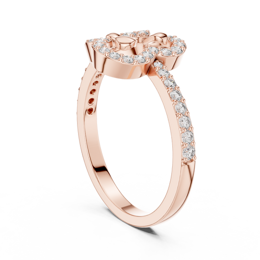 Round Halo Lab Grown Diamond Ring