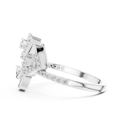 Mixed Shape Lab Grown Diamond Halo Ring