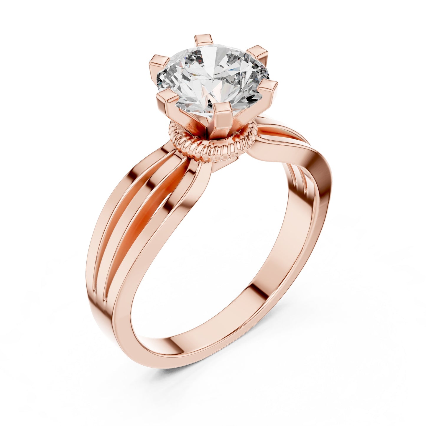 Round Solitaire Lab Grown Diamond Ring