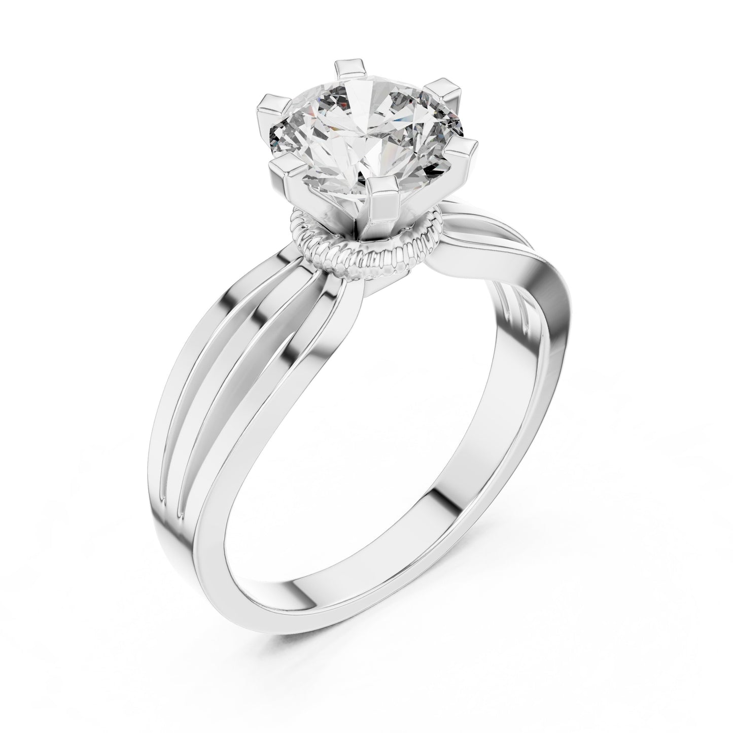 Round Solitaire Lab Grown Diamond Ring