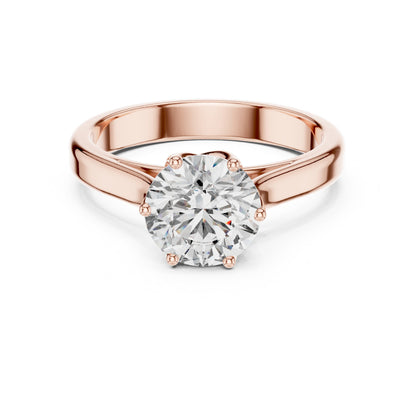 Round Solitaire Lab Grown Diamond Ring