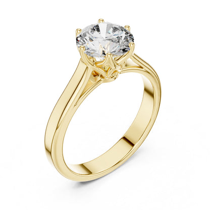 Round Solitaire Lab Grown Diamond Ring