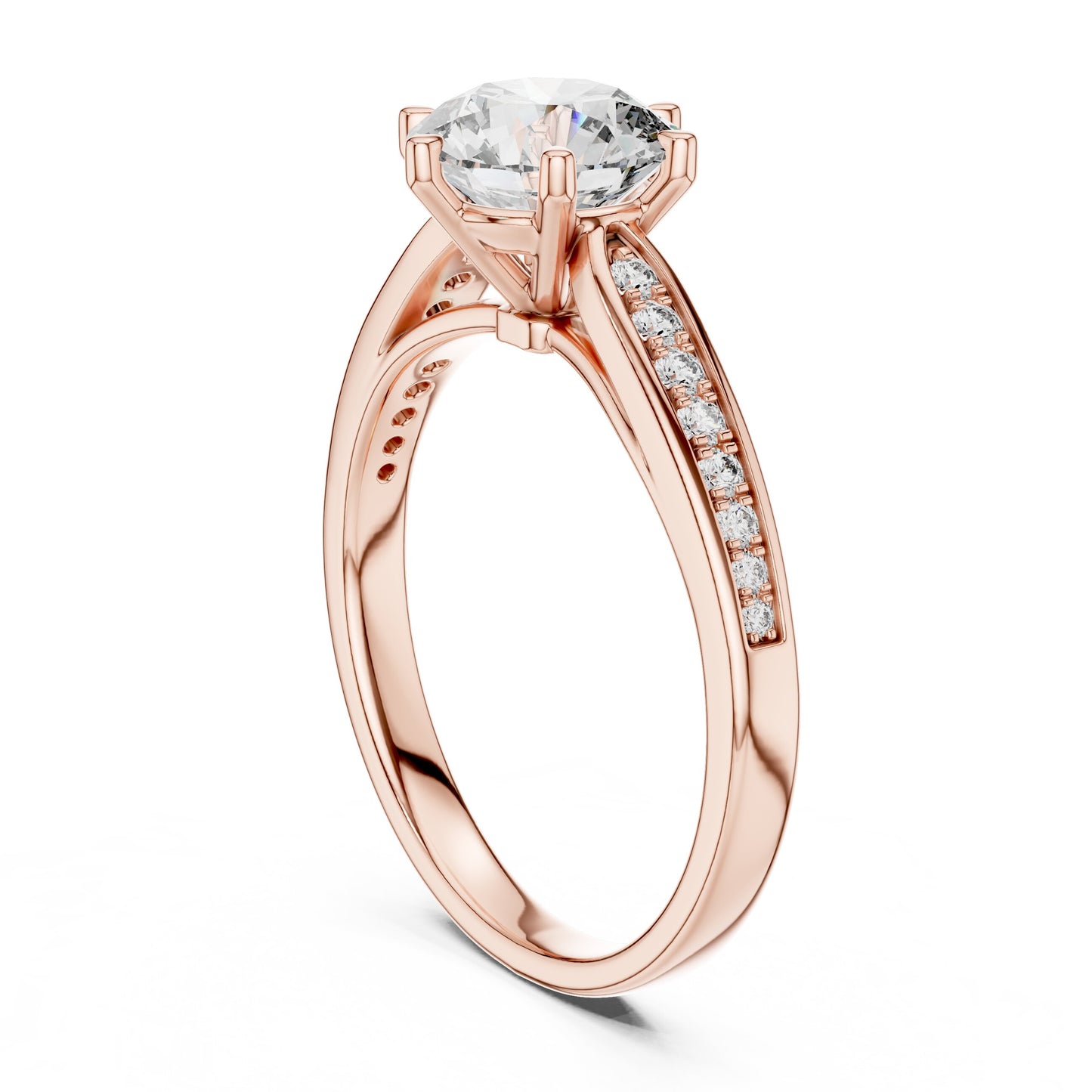 Round Pave Lab Grown Diamond Ring