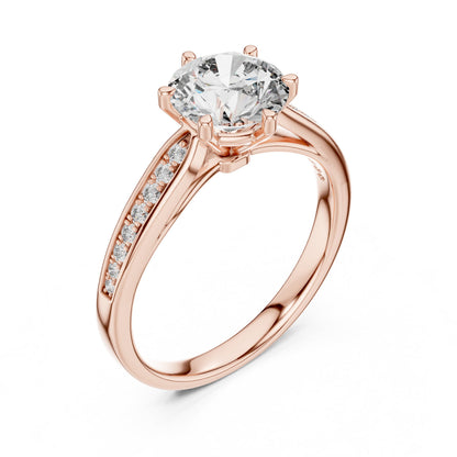 Round Pave Lab Grown Diamond Ring
