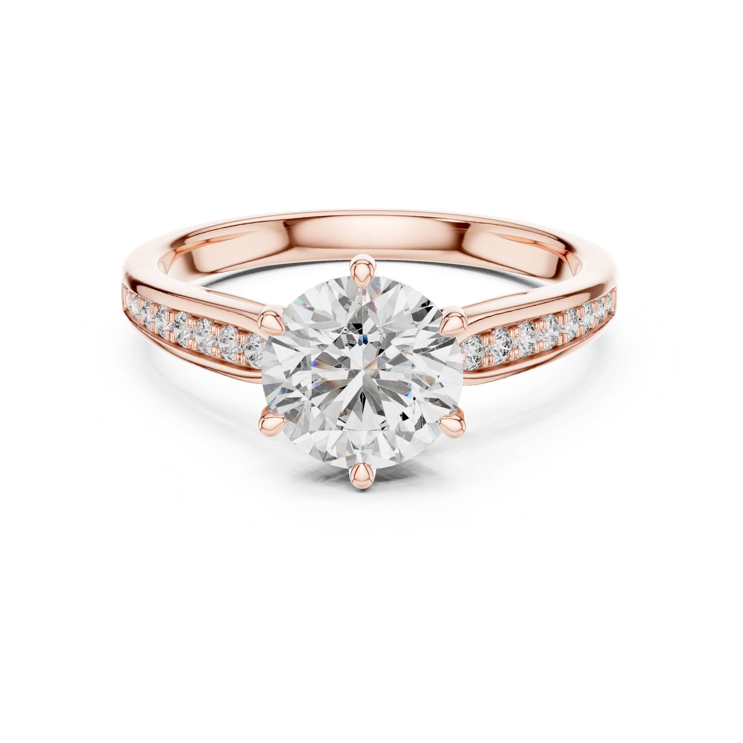 Round Pave Lab Grown Diamond Ring