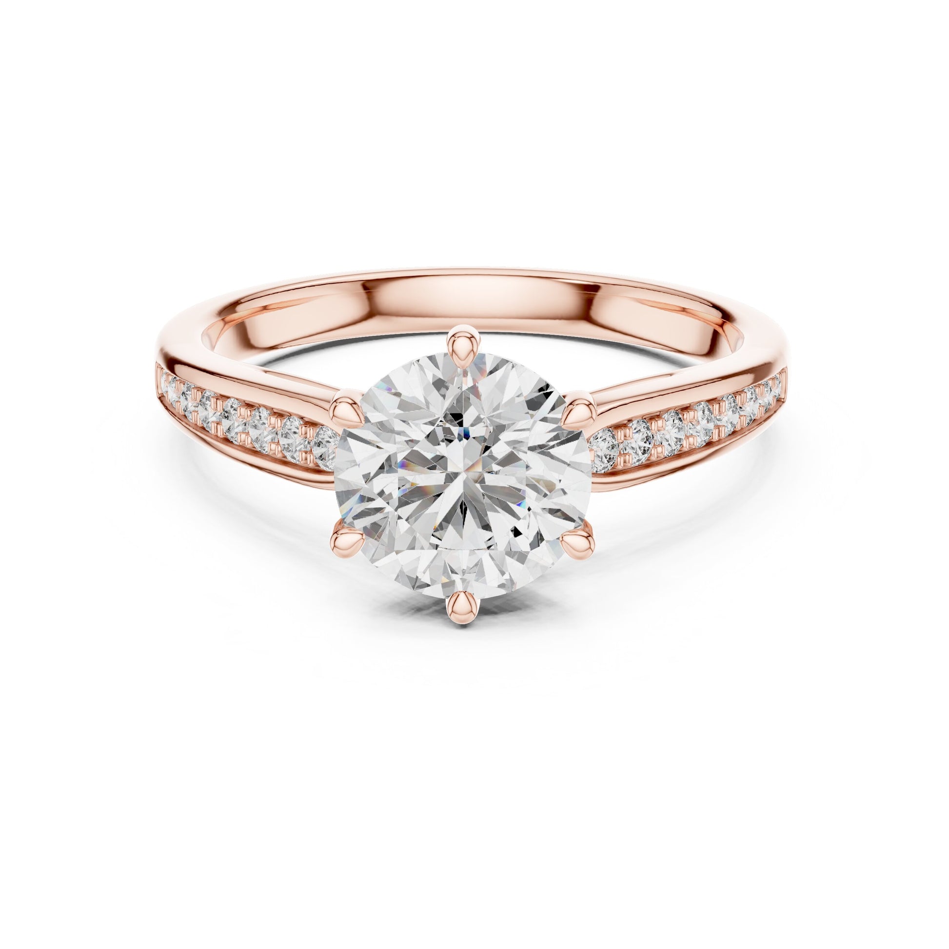 Round Pave Lab Grown Diamond Ring