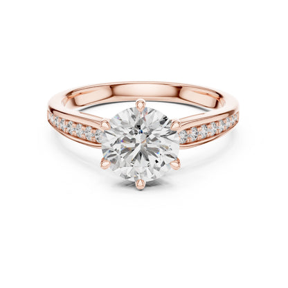Round Pave Lab Grown Diamond Ring