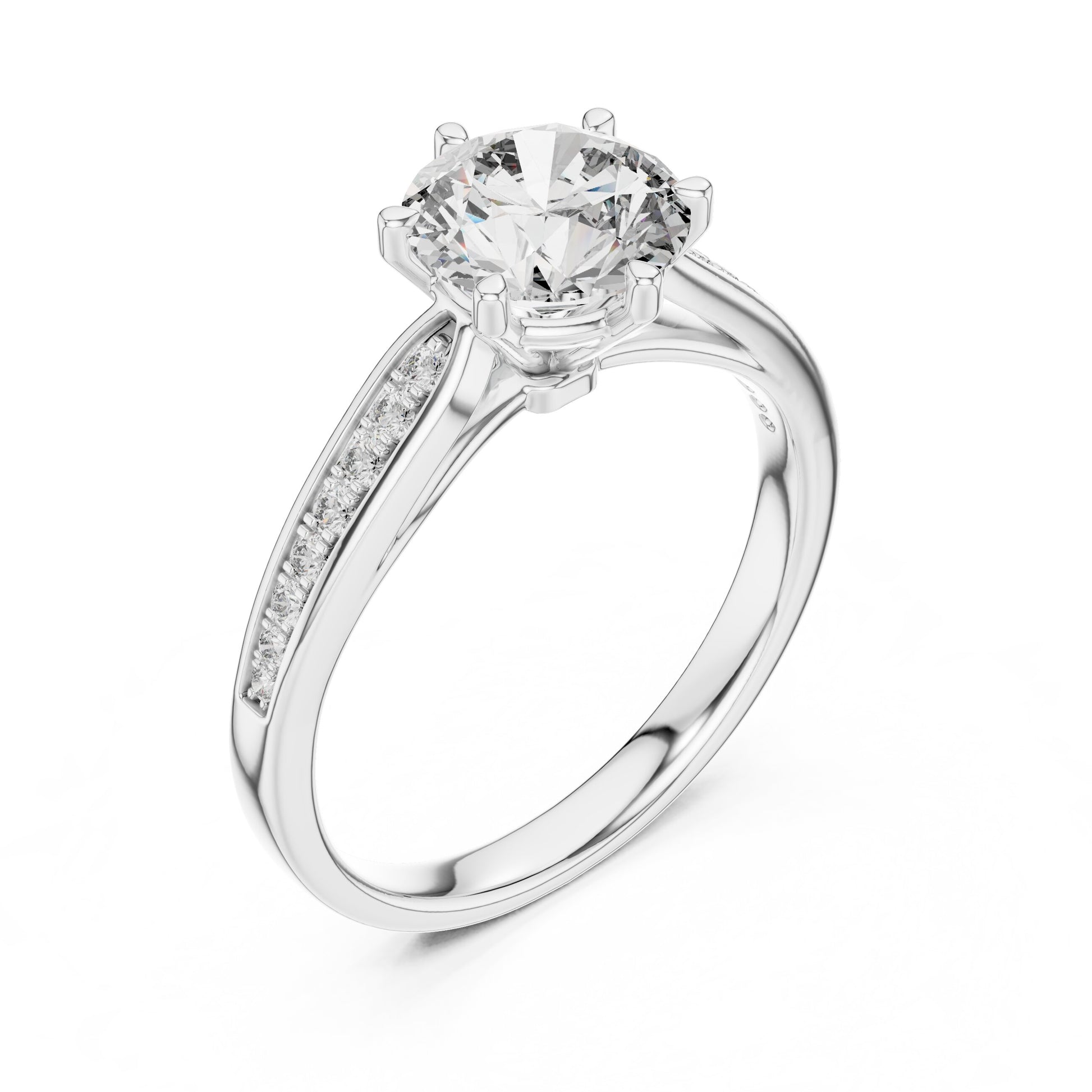 Round Pave Lab Grown Diamond Ring