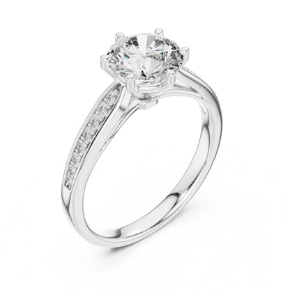 Round Pave Lab Grown Diamond Ring