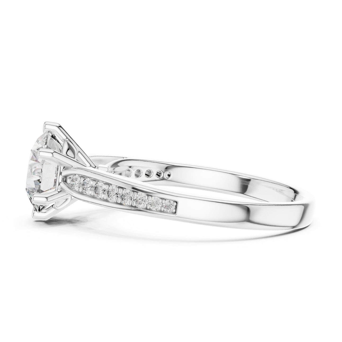 Round Pave Lab Grown Diamond Ring