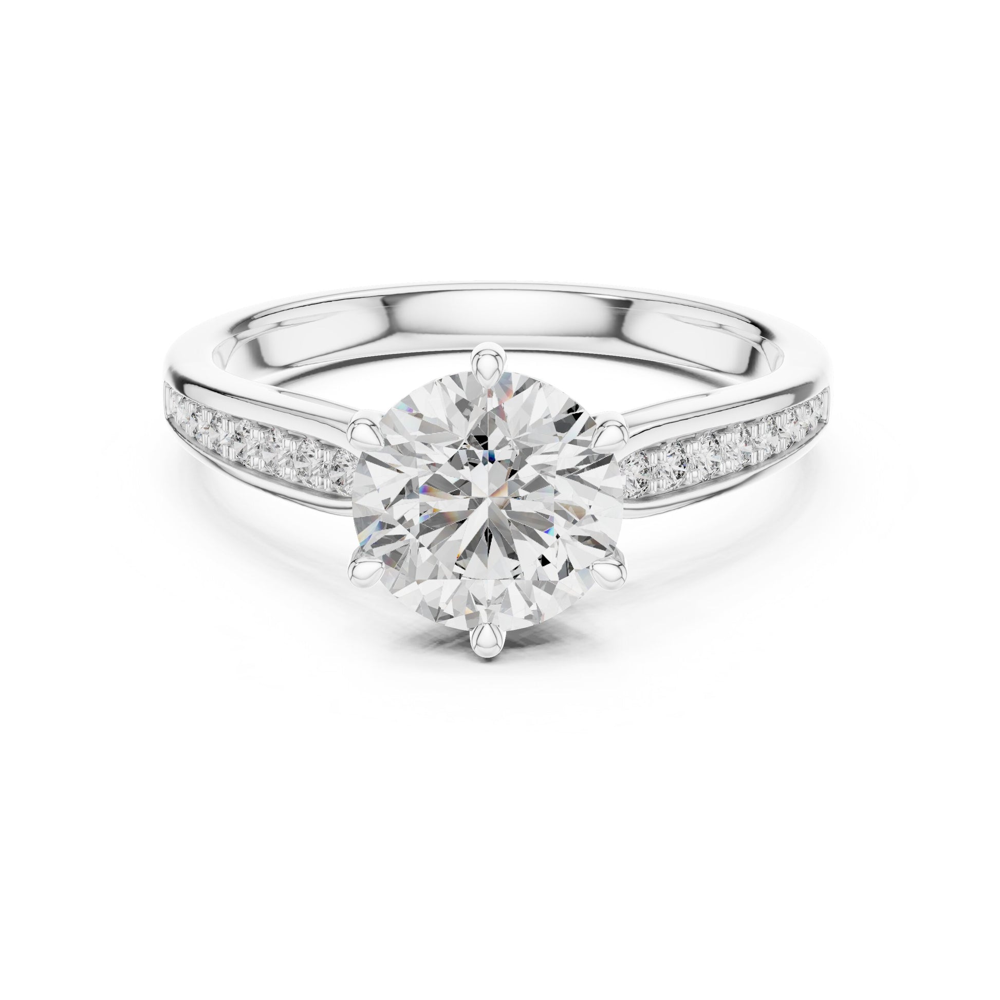 Round Pave Lab Grown Diamond Ring