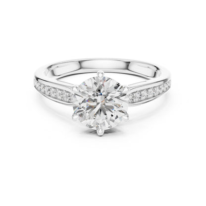 Round Pave Lab Grown Diamond Ring