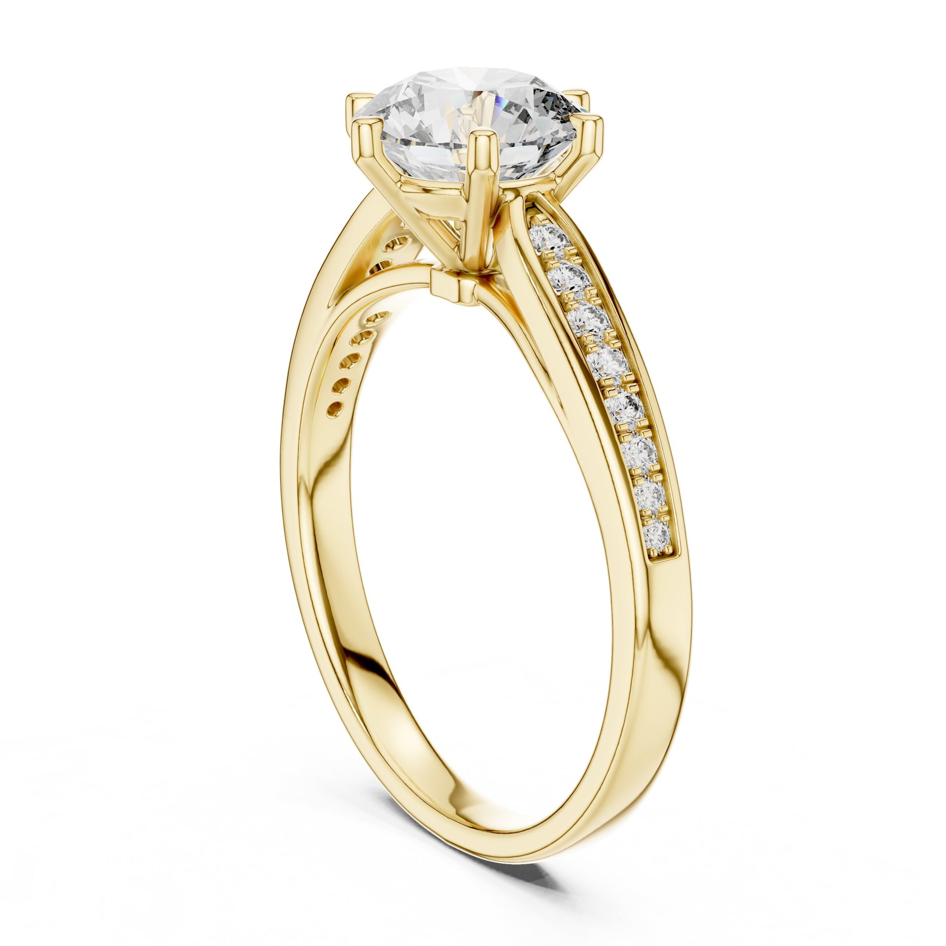 Round Pave Lab Grown Diamond Ring