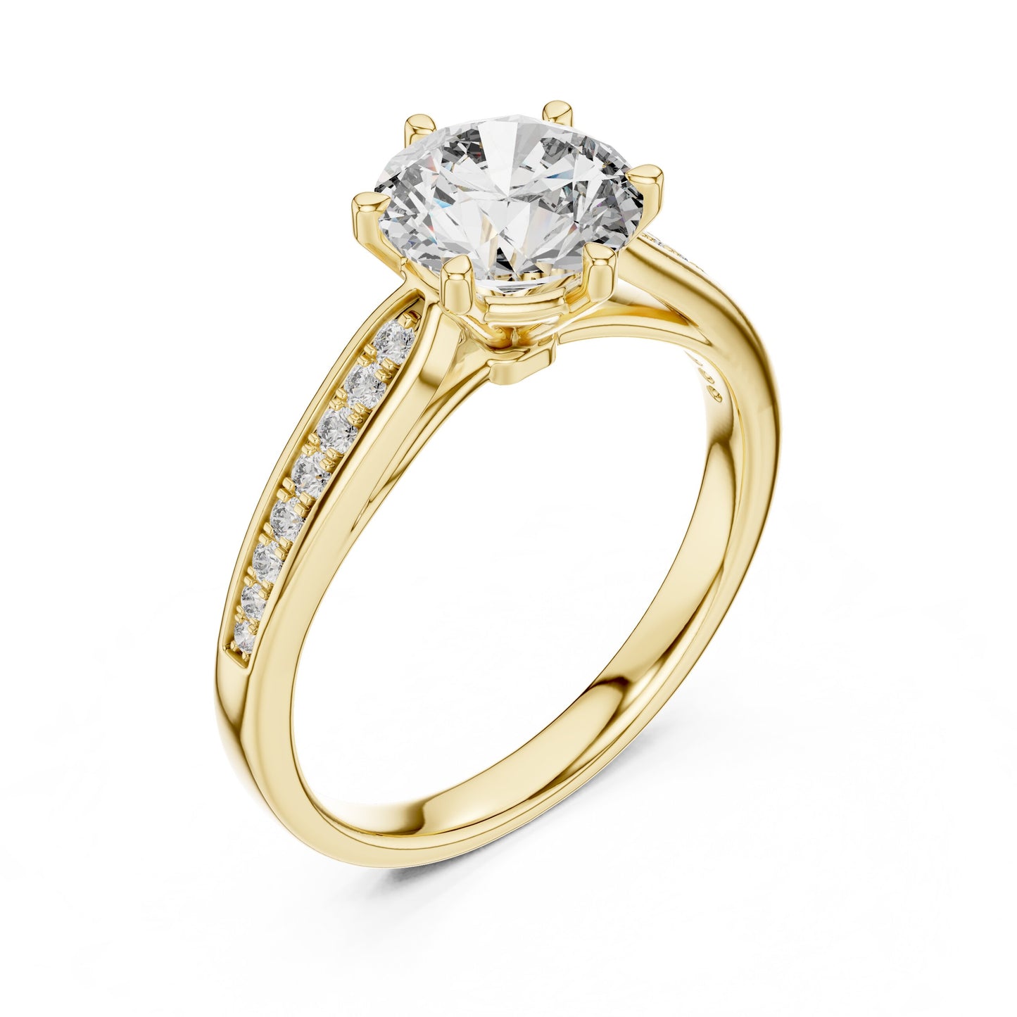 Round Pave Lab Grown Diamond Ring