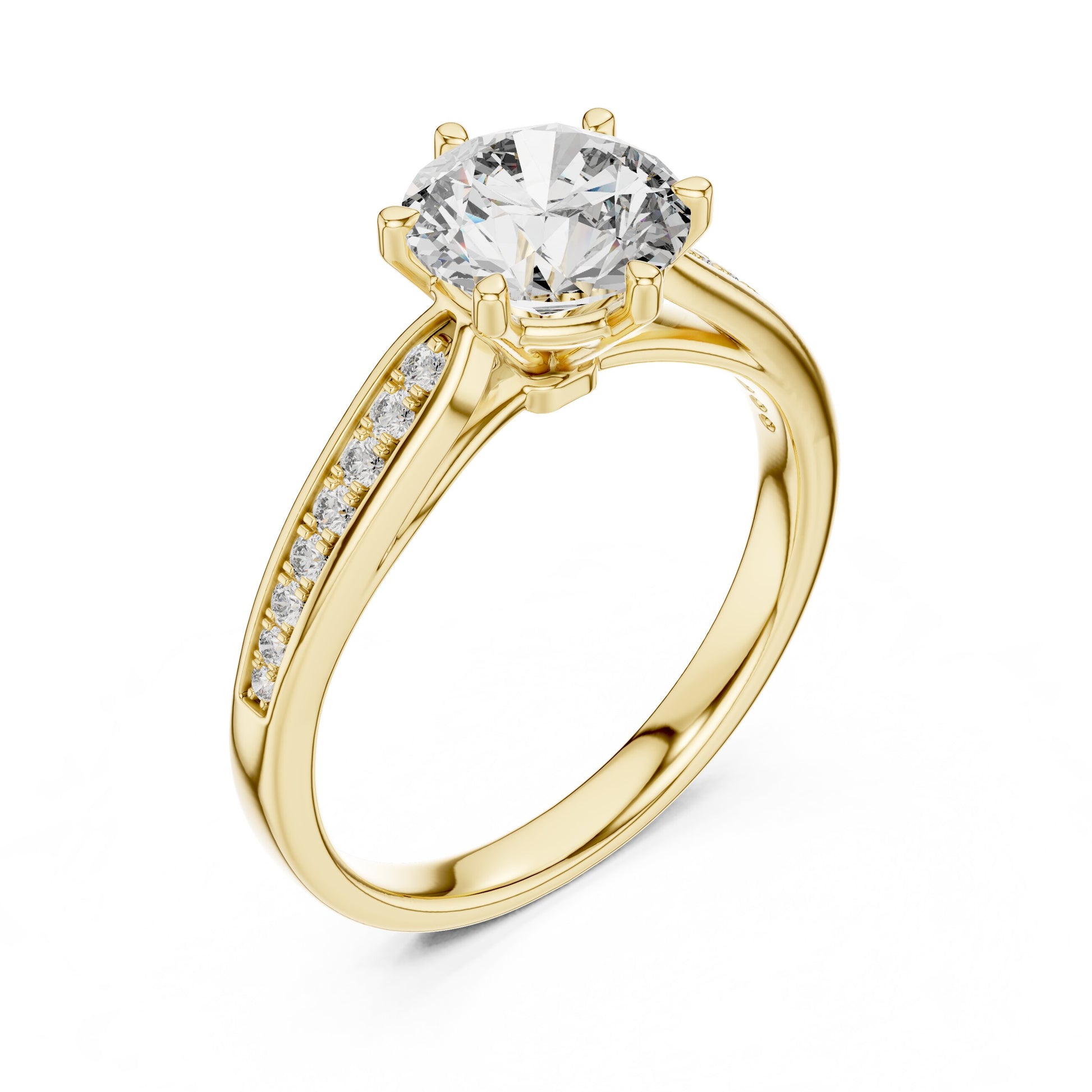 Round Pave Lab Grown Diamond Ring