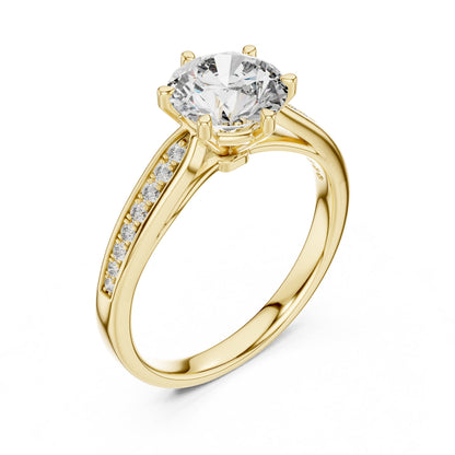 Round Pave Lab Grown Diamond Ring