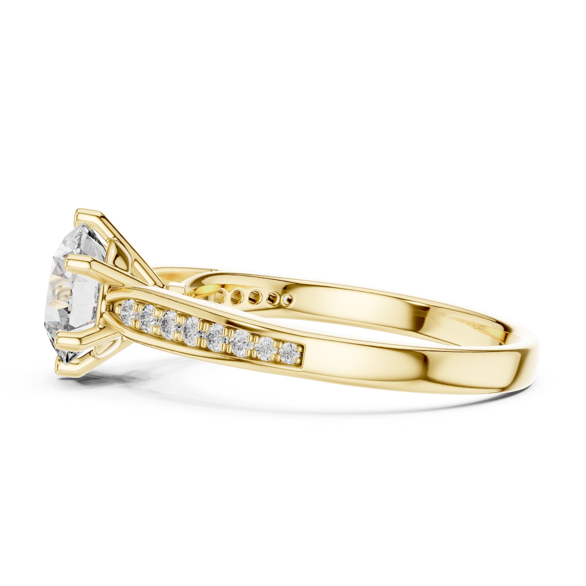 Round Pave Lab Grown Diamond Ring