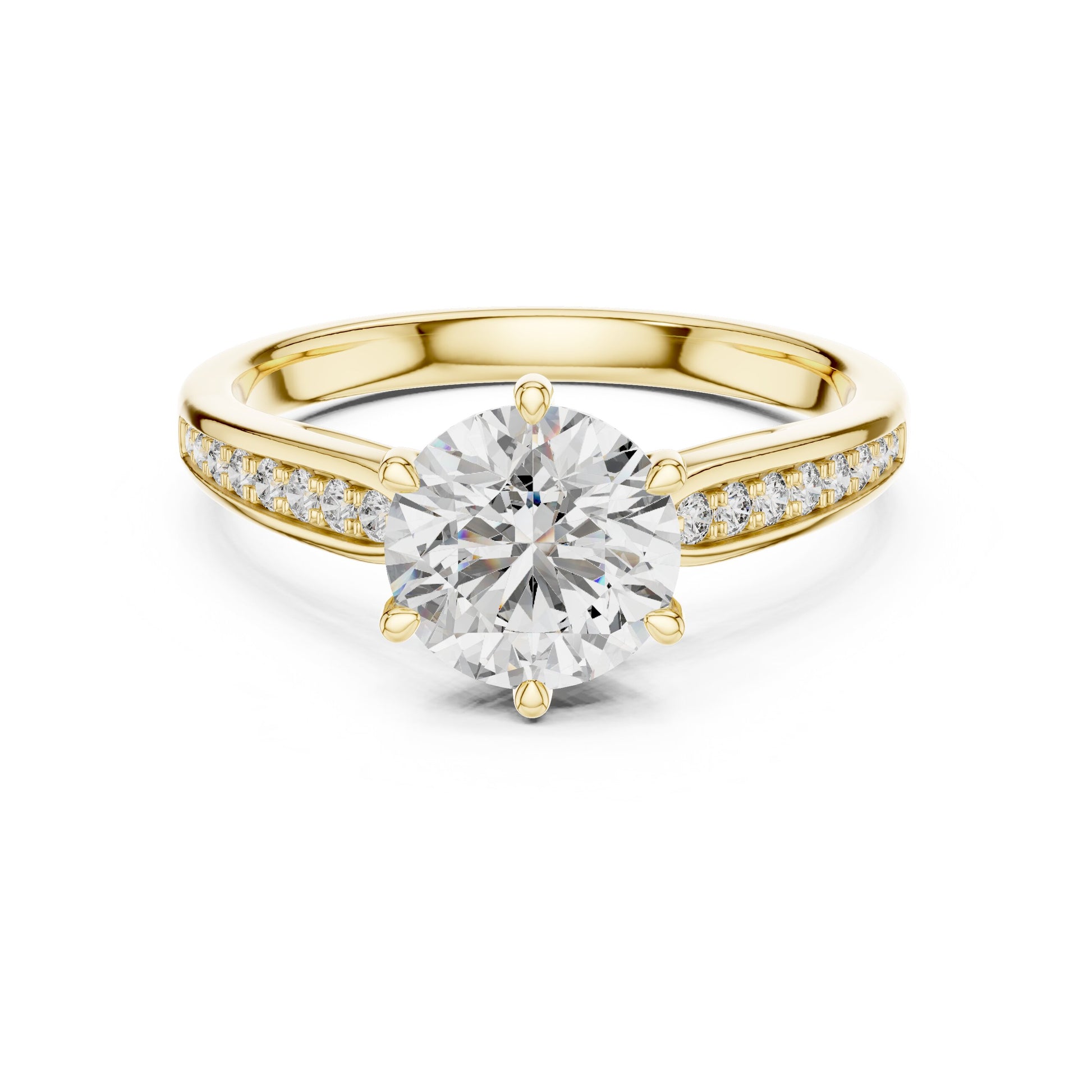 Round Pave Lab Grown Diamond Ring