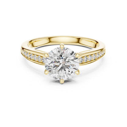 Round Pave Lab Grown Diamond Ring