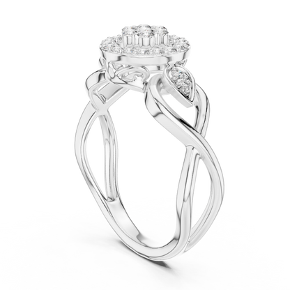 Mixed Shape Lab Grown Diamond Halo Ring