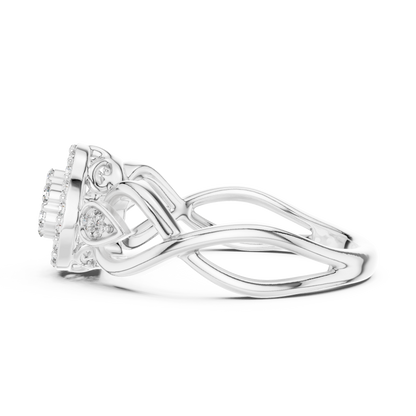 Mixed Shape Lab Grown Diamond Halo Ring
