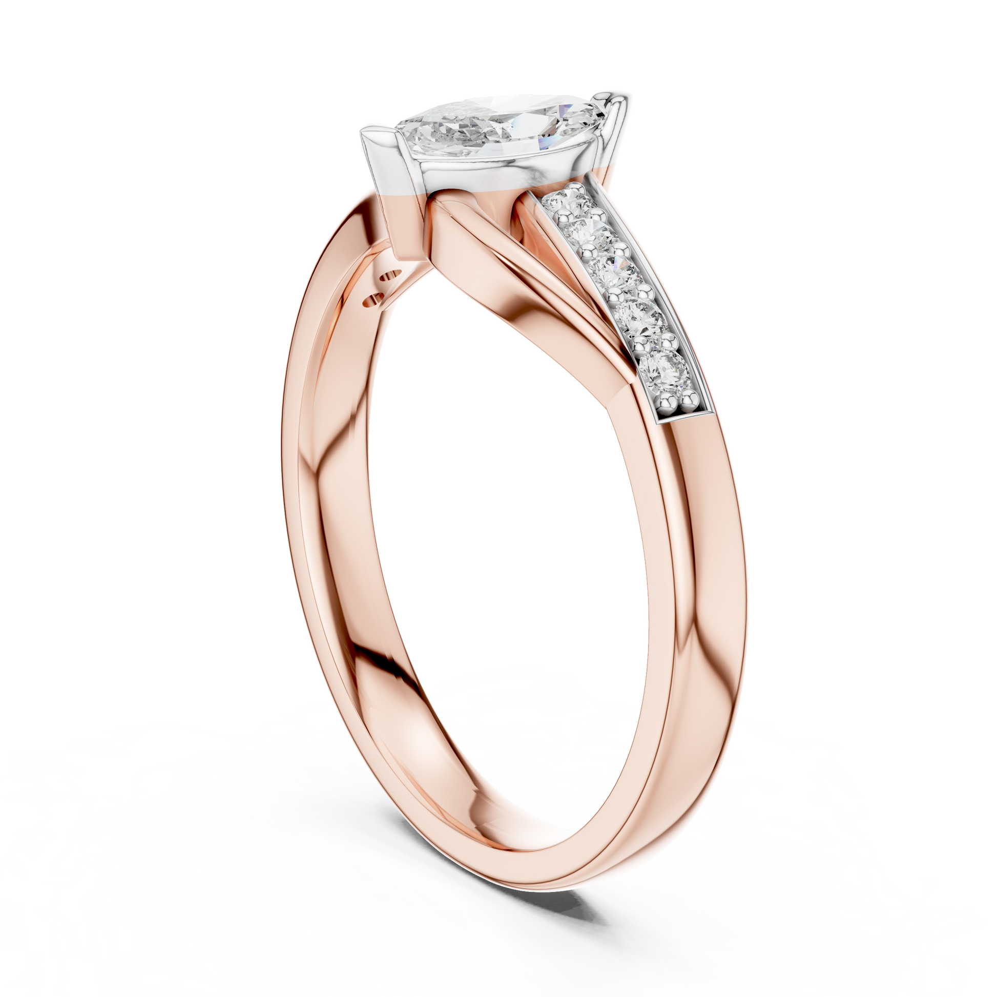 Mixed Shape Lab Grown Diamond Side Stone Ring