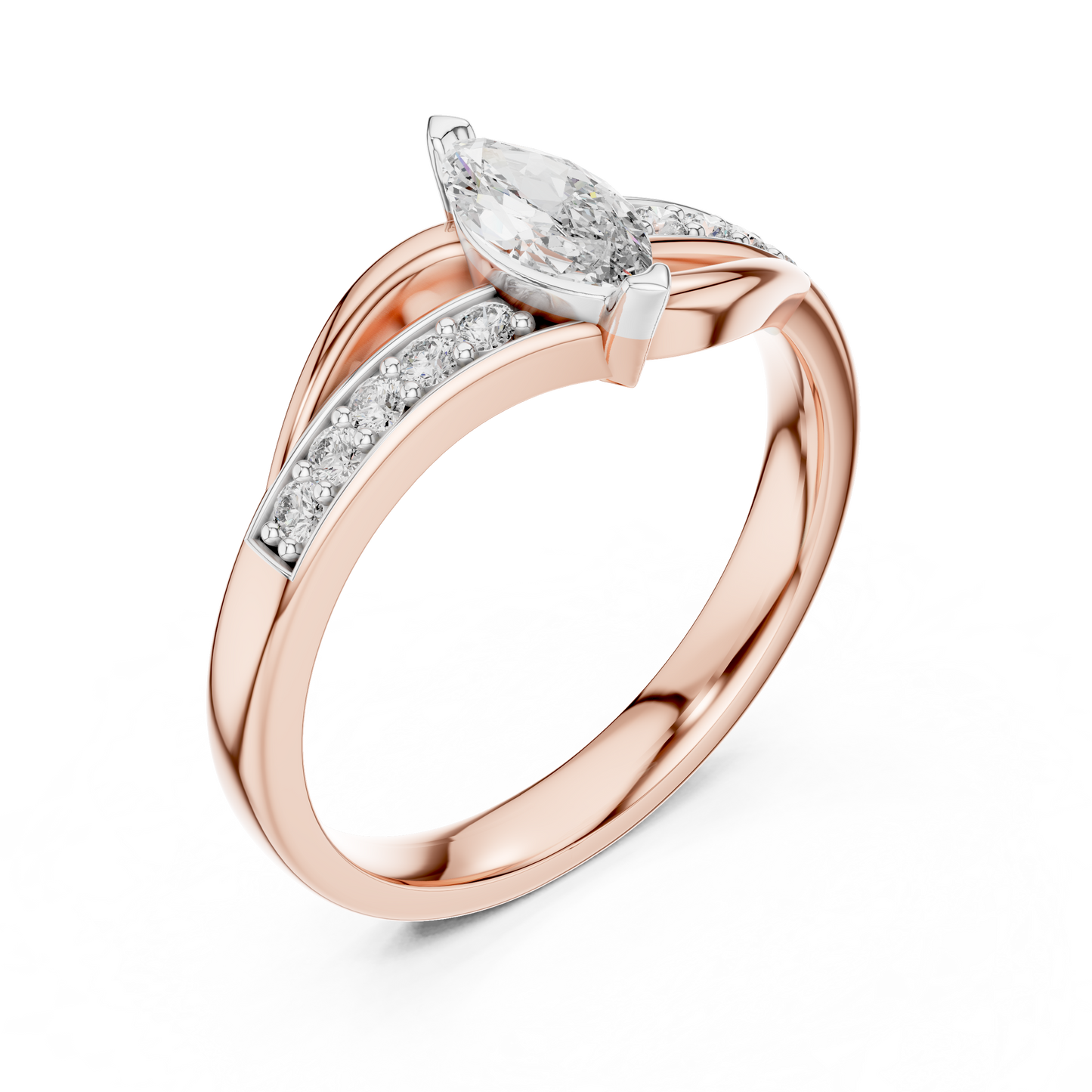 Mixed Shape Lab Grown Diamond Side Stone Ring