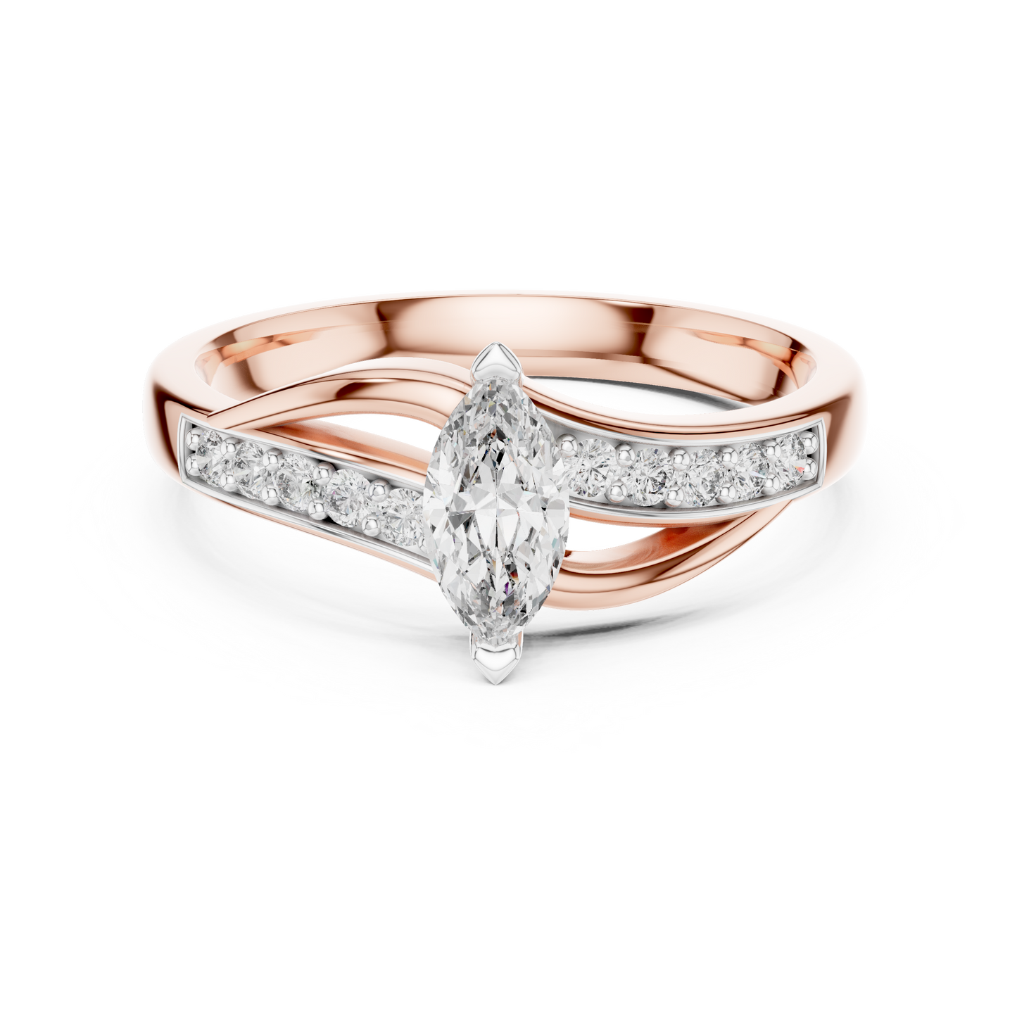 Mixed Shape Lab Grown Diamond Side Stone Ring