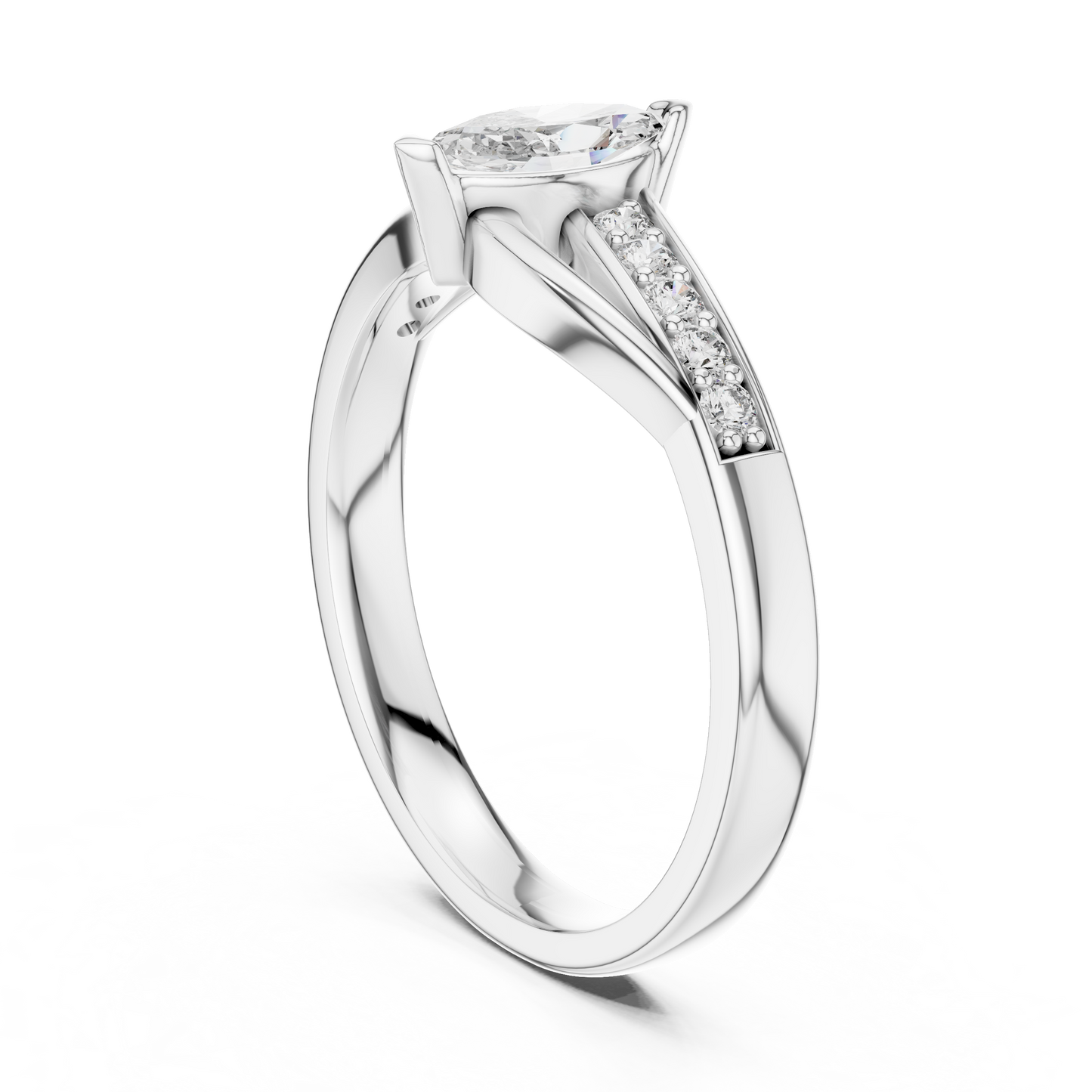 Mixed Shape Lab Grown Diamond Side Stone Ring