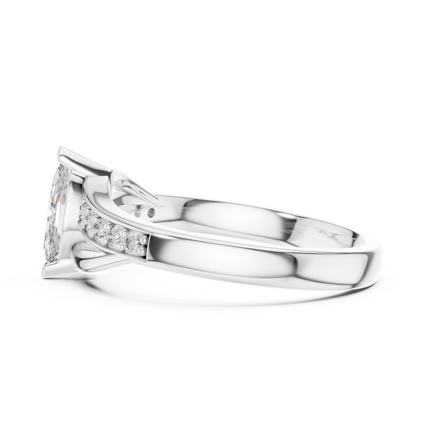 Mixed Shape Lab Grown Diamond Side Stone Ring