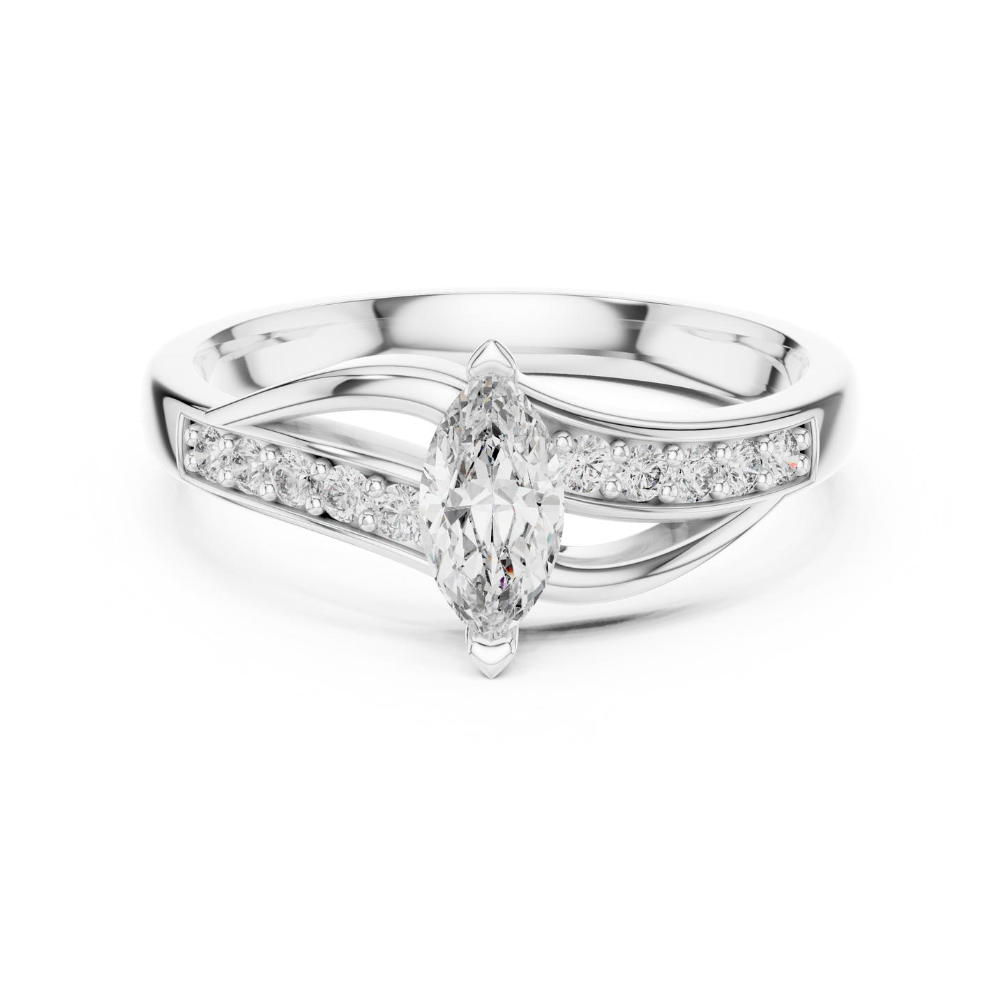 Mixed Shape Lab Grown Diamond Side Stone Ring